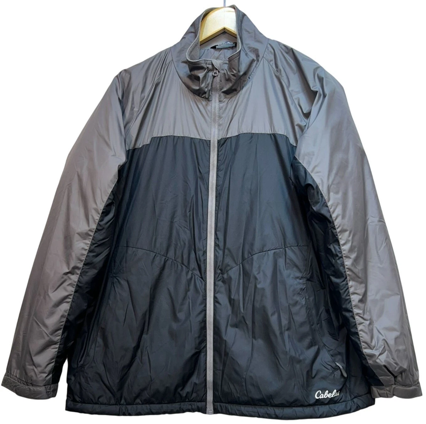 Cabela's Mens Hiking Windbreaker Insulated Fleece Jacket Size XL Gray Black
Opens in a new window or