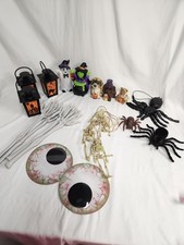 Halloween Decoration Lot Spiders Eyeballs Lanterns Skeletons Ghost Witch Puppies