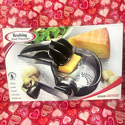 Edge Vantage Manual Revolving Food Processor 1 Cup Black/Clear Cutter Grater