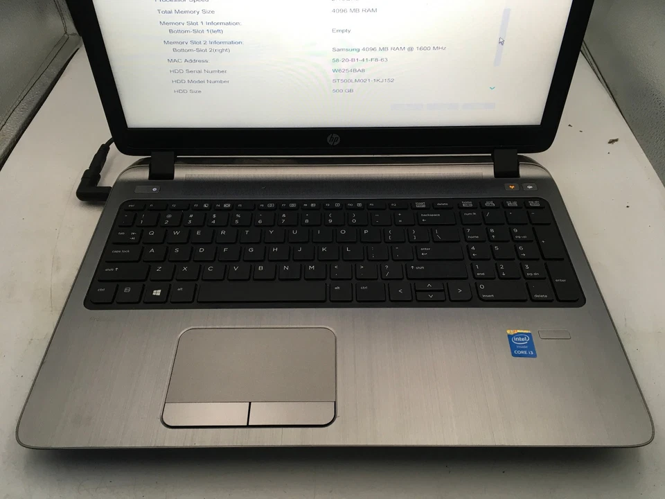 HP PROBOOK 450 G2 - BOOTS TO BIOS - INTEL I3 5010U - NO RAM - 15" -READ DESC- BB - Image 3 of 4