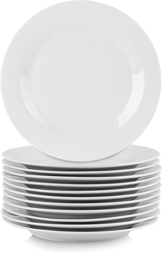 Strawberry Street Set of 12 White 7.5" Catering Round Plates