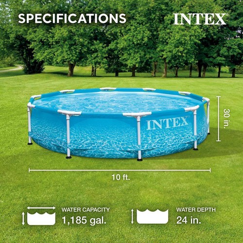 10 ft. x 30 in. Above Ground Steel Metal Frame Beachside Swimming Pool - Picture 2 of 7