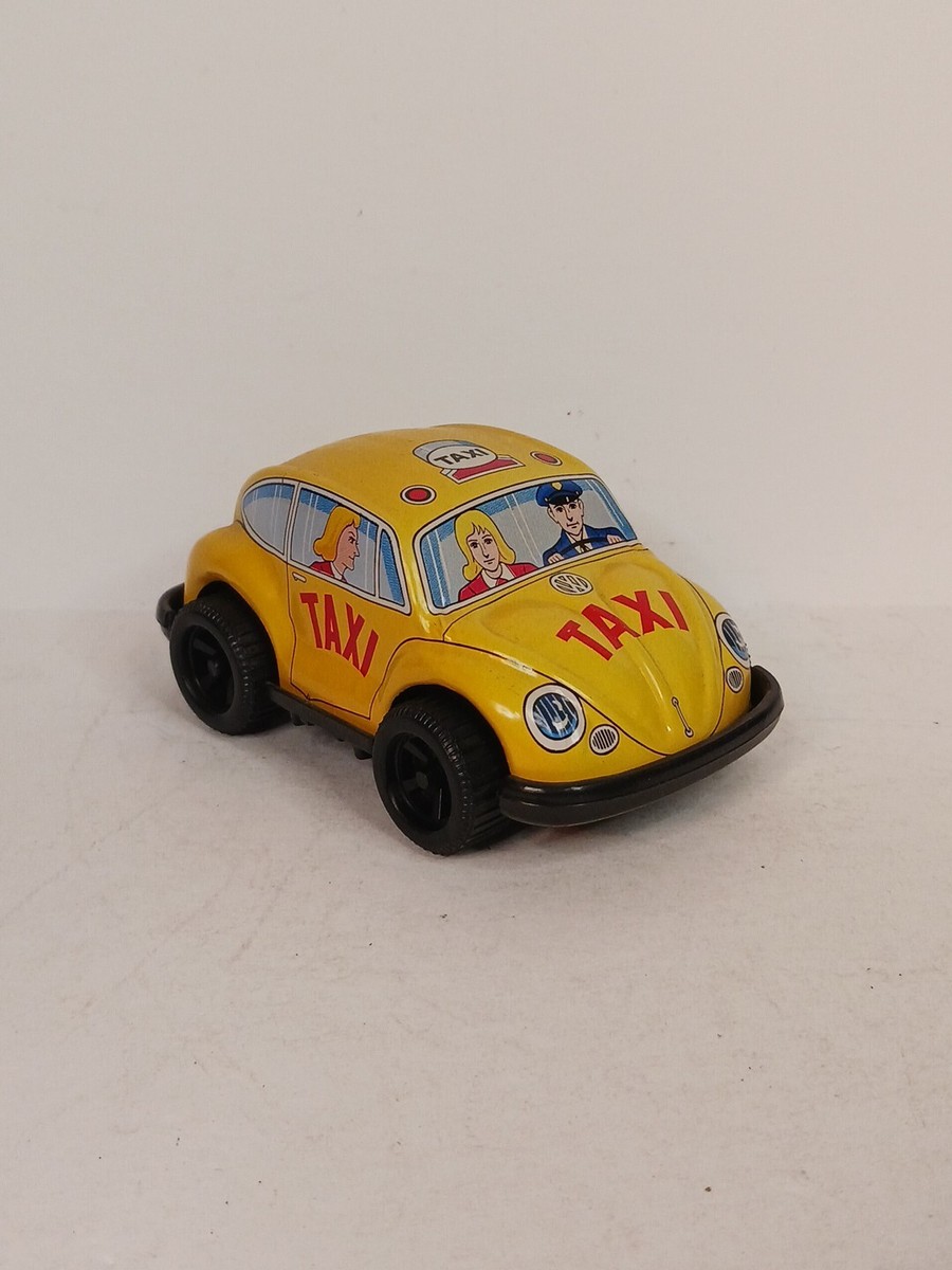<希少品> BOBY WAGON MINI - A Tin Toy VW Volkswagon Beetle Taxi Friction Drive Is Worn