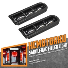 Black LED Inserts Saddlebag Support Light For Harley Touring Road King Glide 14+