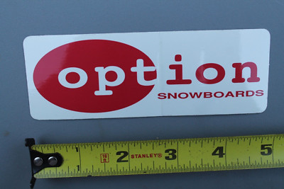 Option Snowboards Clear Red Original 90's SNB6b Vintage Snowboarding STICKER