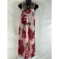 VALERIE STEVENS Women's Pink Vintage Large Floral Peignoir Nightgown SZ M