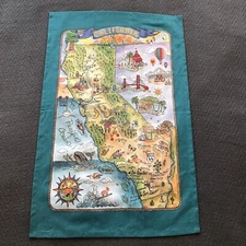 NWOT California Kay Dee Designs Dish Towel Tea Towel Deep Teal 100% Cotton Great