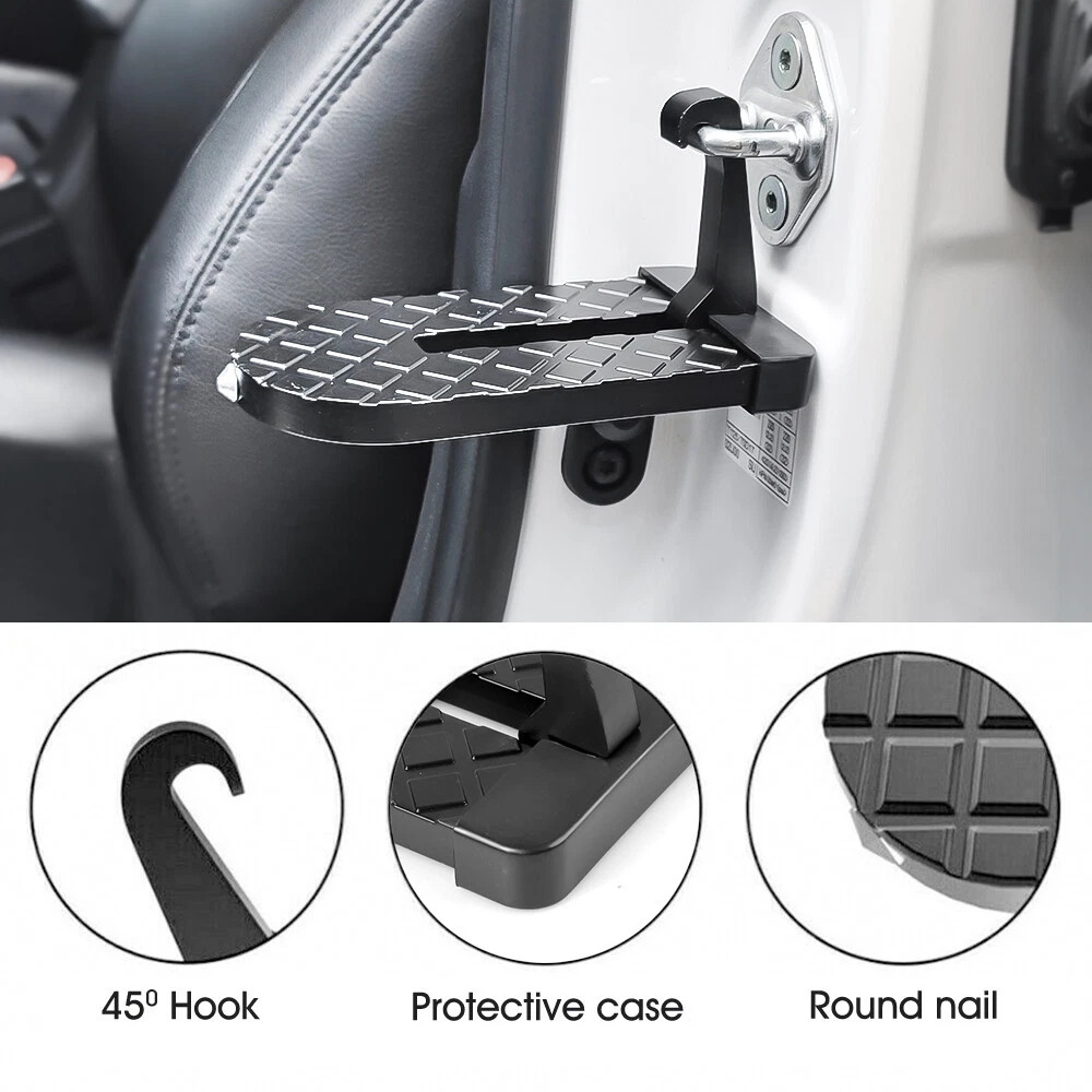 Black Foldable Car Roof Rack Step Door Latch Hook Foot Pedal
