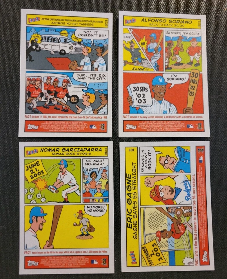 2004 Topps Bazooka Baseball Stickers, Tattoos and Comic Strips 16 Card Lot - Image 3 of 4