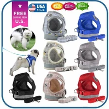 Reflective Dog Harness Leash Nylon Pet Cat Soft Mesh Vest Small Medium Puppy US