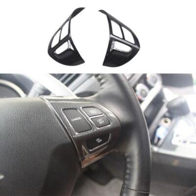 For Mitsubishi Lancer Evo 2009-2016 ABS Carbon Fiber Steering Wheel Cover 2PC