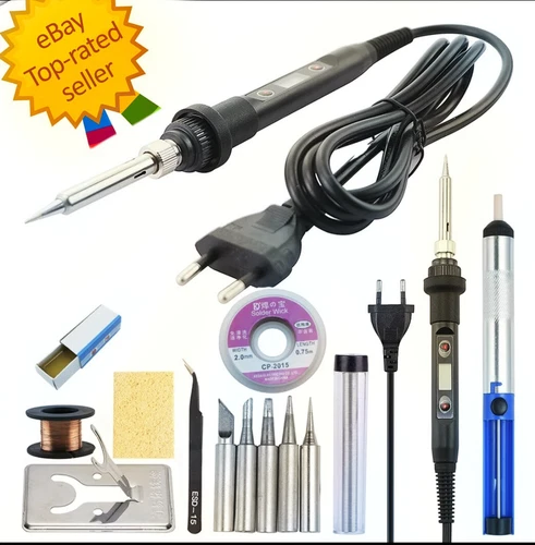 Electric Soldering Iron 80W Adjustable Temperature Soldering Tool Ceramic Set