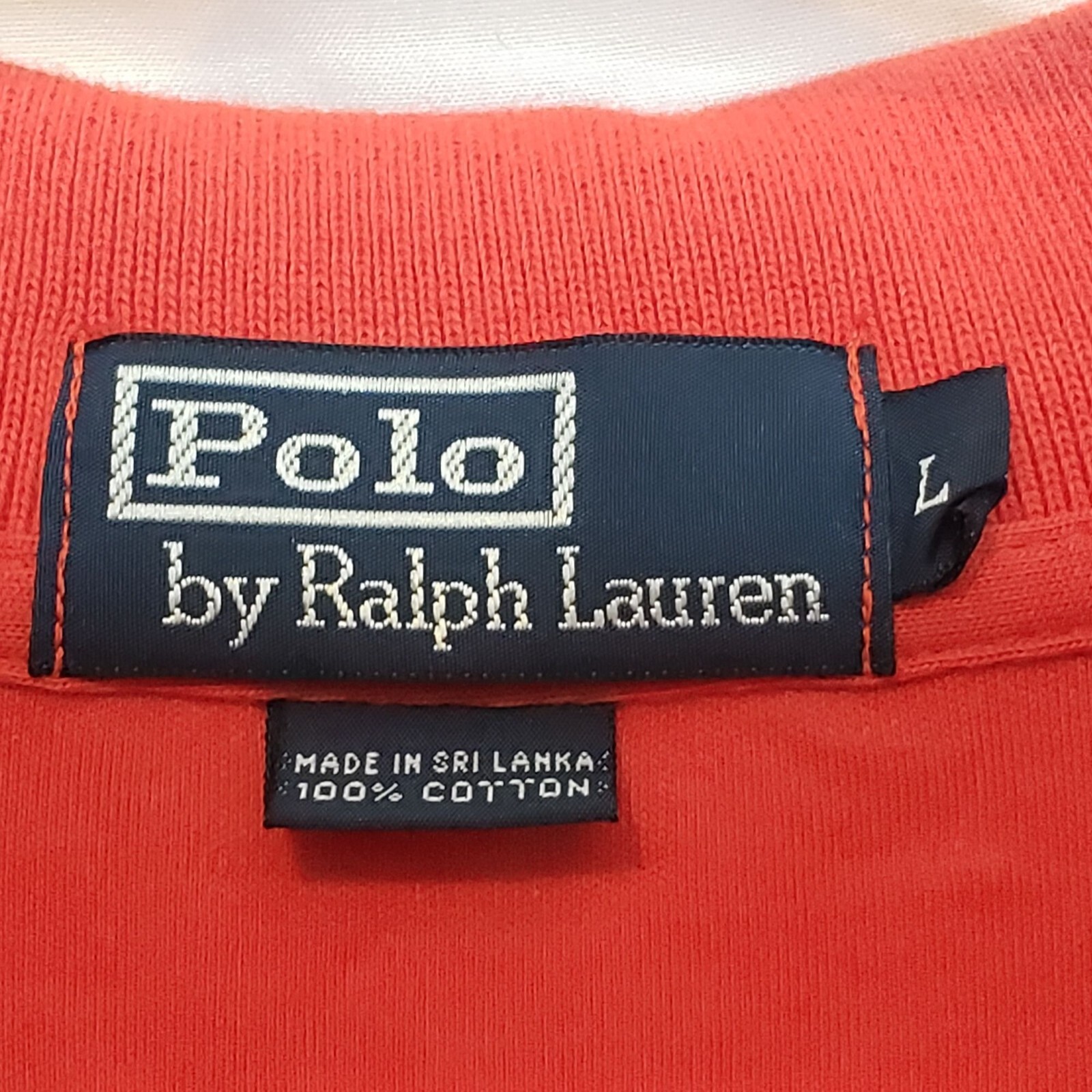 Polo Ralph Lauren vintage cotone camicia colletto rosso brillante blu pony taglia large