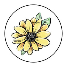 30 PRETTY SUNFLOWER ENVELOPE SEALS STICKERS LABELS TAGS 1.5" ROUND FLORAL
