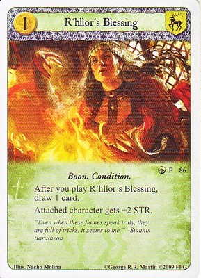 3 x R'hllor's Blessing AGoT LCG 1.0 Game of Thrones Core set 86