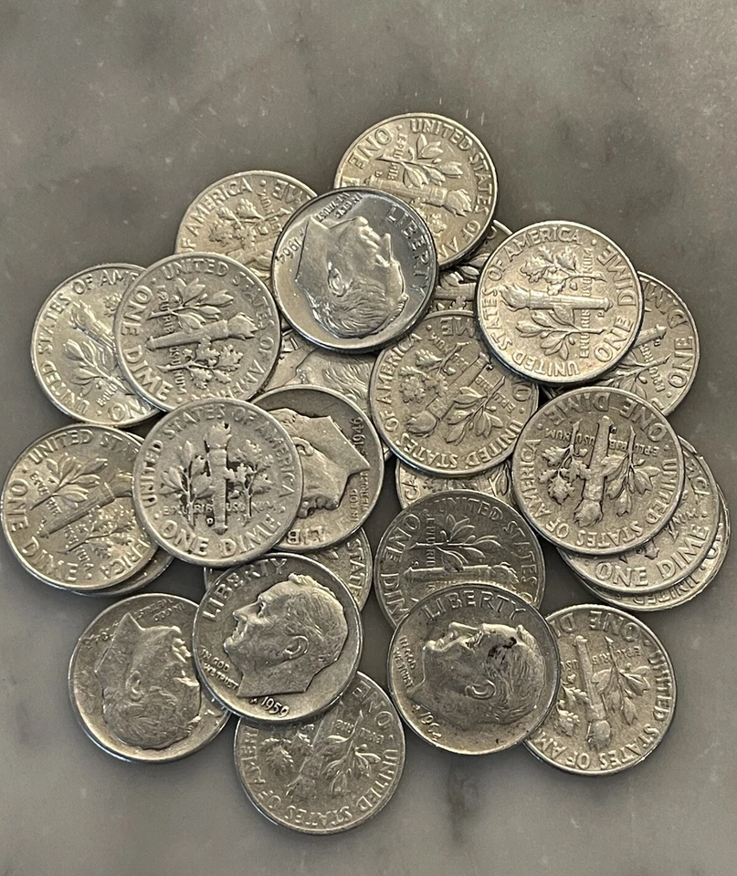 Lot of 25 Roosevelt Dimes 1946-1964 90% Silver CHOOSE HOW MANY LOTS OF 25 COINS! - Image 4 of 4
