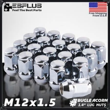 [20] Chrome 12x1.5 Acorn Lug Nut Fit Ford Bronco Escape Focus Fusion Chrysler