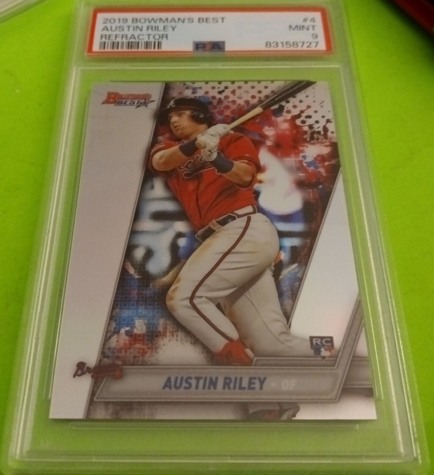 2019 AUSTIN RILEY Bowman's Best Refractor ROOKIE #4 PSA 9 MINT Atlanta Braves 🔥