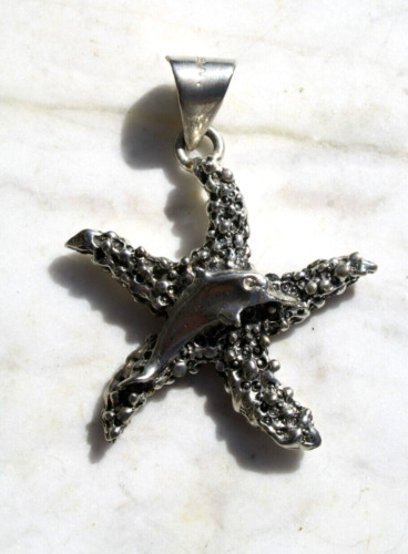MEXICO STERLING SILVER DOLPHIN STAR FISH PENDANT