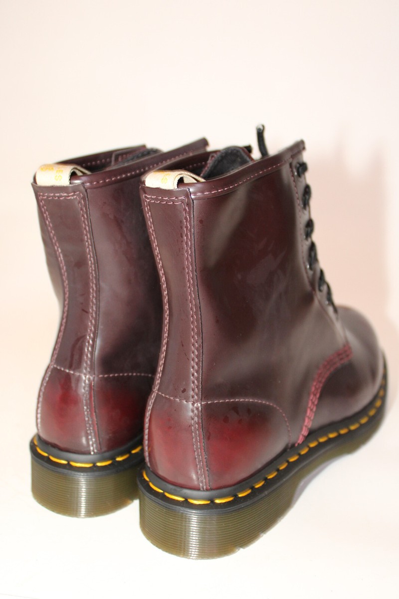 Dr. Martens Combat Vegan RubOff Women Cherry Red Boots ONLY Dr. Martens Combat Vegan RubOff Women Cherry Red Boots ONLY