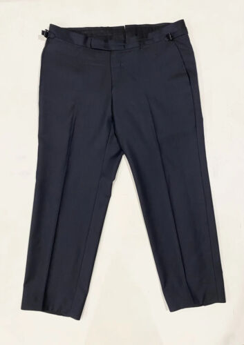 GUCCI by TOM FORD Size 32 Navy Monogram Print Velvet Dress Pants