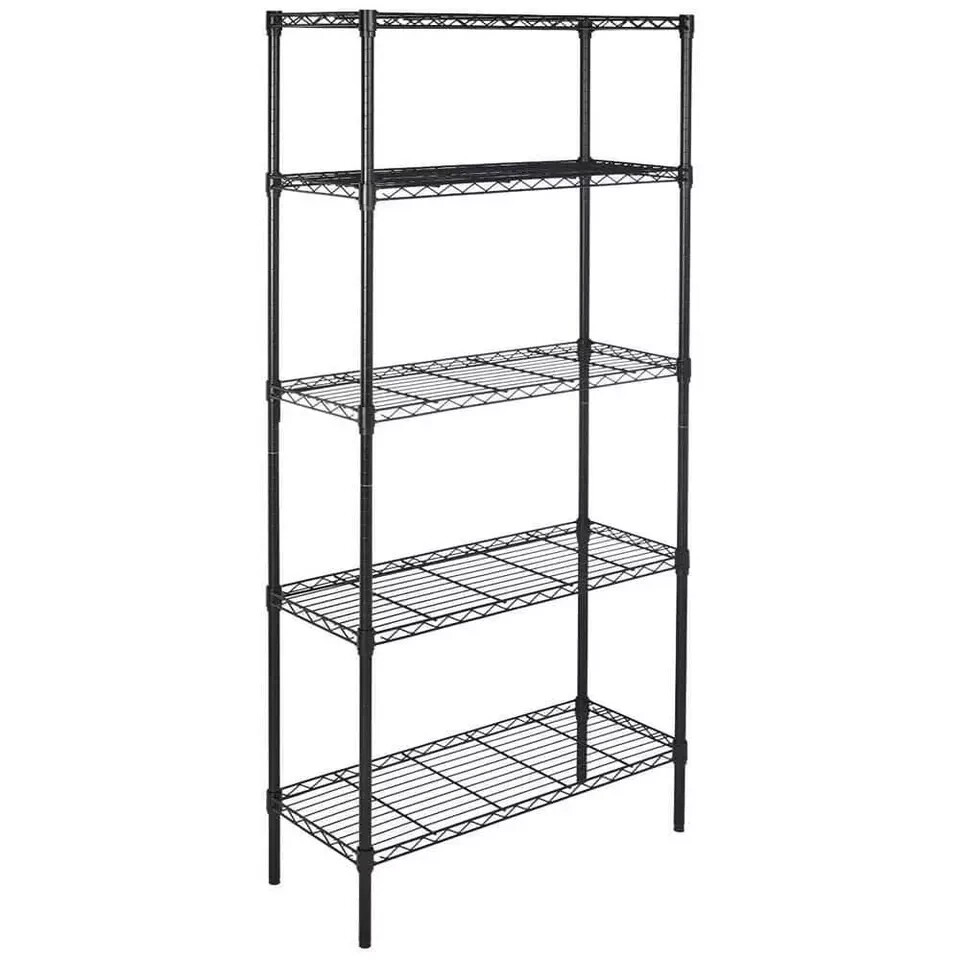 Karl home Black 5Tier Heavy Duty Steel Freestanding Garage Storage Shelving Unit