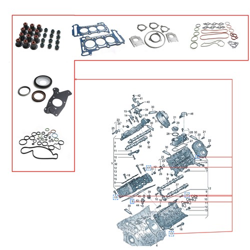 Engine Overhaul Rebuild Kit Bearings Set For Audi A4 A5 A6 06M107065AD+0.5 - Picture 17 of 22