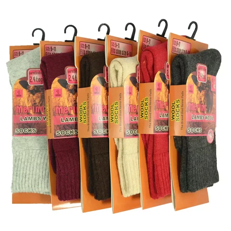 12 Pairs Women's Lambs Merino Wool Socks Thermal Heavy Duty Winter Warm 2.4 Tog
Opens in a new windo
