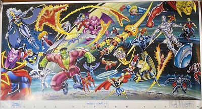 Marvel Master Vision 1991 Poster Signed by T Austin D Lim & P