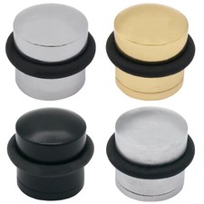 Floor Door Stop Dome Solid Strong Concealed Fix Chrome Brass Satin Black