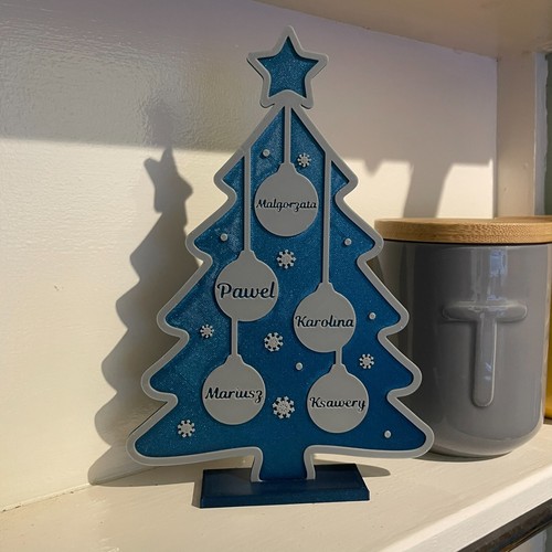 Árbol genealógico de Navidad personalizado independiente regalos de Navidad adornos personalizados - Imagen 9 de 10