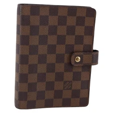 LOUIS VUITTON Damier Ebene Agenda MM Day Planner Cover R20240 LV Auth 148072