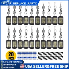 20x Pure White LED Rock Lights Underbody Glow Lamp for Offroad SUV Pickup Truck