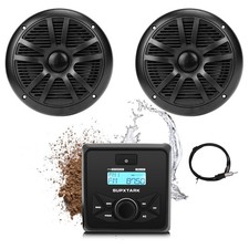 Marine Stereo Audio System with Marine Speakers and Gauge Receiver Package, I...