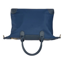 Image of Valentino Blue Nylon & Leather Tote Bag Top Handle, Detachable Adjustable Strap
