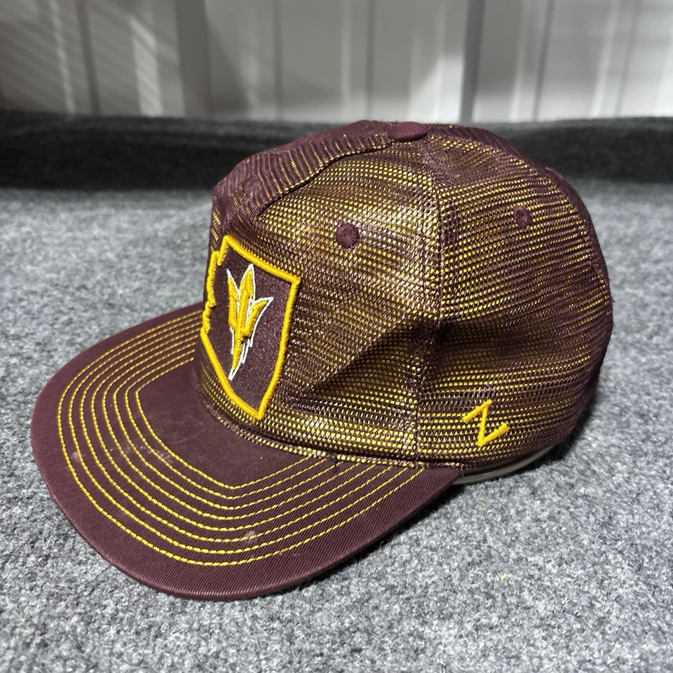 Arizona State Sun Devils Snapback Hat Cap Adult Maroon Zephyr Mens Baseball* - Image 3 of 4