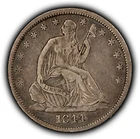 1844-O 50c Seated Liberty Silver Half Dollar - RPD Repunched Date- VF/XF - Z6496