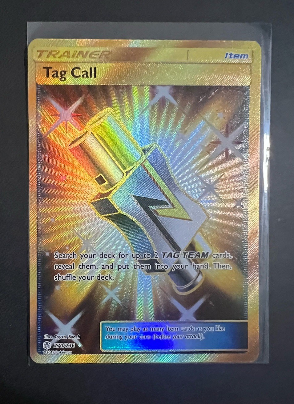 Tag Call 270/236 Secret Rare Cosmic Eclipse Sun & Moon Pokémon TCG NM/M
