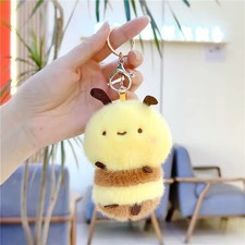 11cm Chubby Bee Plush Pendant Soft Stuffed Keychain Backpack Gift