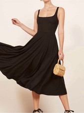 reformation SIZE S SMALL sleeveless black midi dress