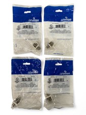 Leviton 41084-FWF Snap-In Quickport Nickel F-Connector - White  Lot of 4 