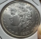 1888 Morgan Silver Dollar Nice Shine Some Toning On Edges UNC 90% Silver