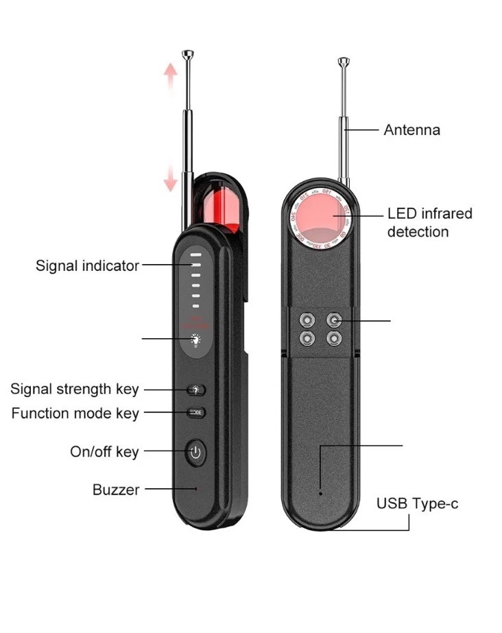 Versteckte Kamera Detektor, Tragbare Funkkamera Detektor Kein Funkschild Neu - Bild 2 von 4