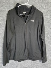 North Face Pullover Womens Large Black Half Zip Outdoor Lightweight Fleece Top