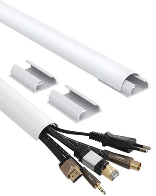 Hama ALU Kabelkanal 1m Kabelleiste Leitungskanal Kabel Kanal Wand Boden TV HiFi - Bild 1 von 4