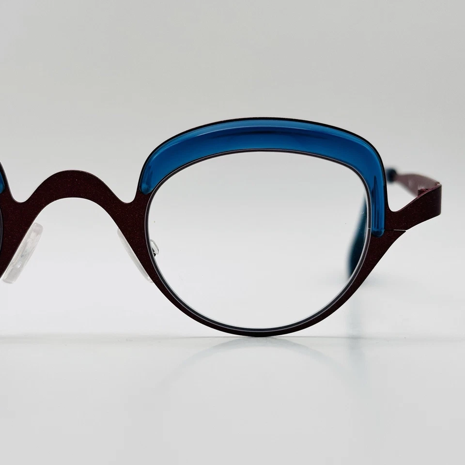 Theo Anteojos Mujeres Hombres Ovalados Redondos Rojo Azul Extravagante Ito 763 Bélgica NUEVO Foto 2 de 4