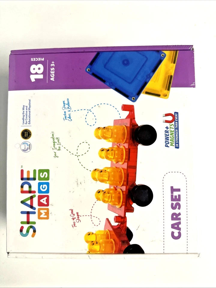 Shape mags 18 Piece Magnetic Building Tiles Blocks Cars Expansions Set NEW - Image 3 of 4
