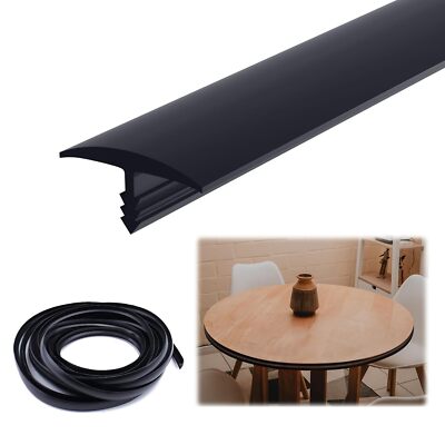 Muzata Black 3/4 inch x 25 Ft Center Barb Tee Moulding T Molding for Tables Game