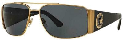 Genuine Versace VE2163 100281 Black Gold Medusa Polarized