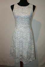 NWT Kooosin White Floral Stretch Lace Skater Dress Sz S Lined Sleeveless